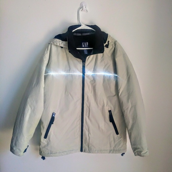 GAP OUTERWEAR JACKET HOODIE.SIZE MEDIUM COLOR CREA - Picture 2 of 7